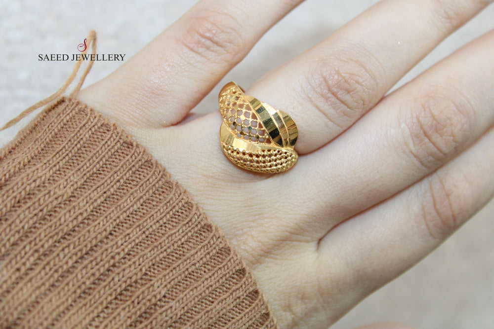 Fancy Ring Made of 21K Yellow Gold by Saeed Jewelry-خاتم-اكسترا-50