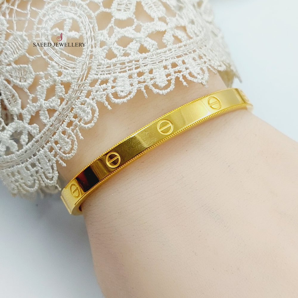 Figaro Bangle Bracelet  Made Of 21K Yellow Gold by Saeed Jewelry-29736