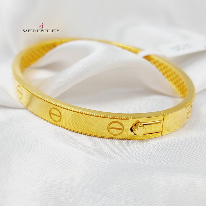 Figaro Bangle Bracelet  Made Of 21K Yellow Gold by Saeed Jewelry-29736