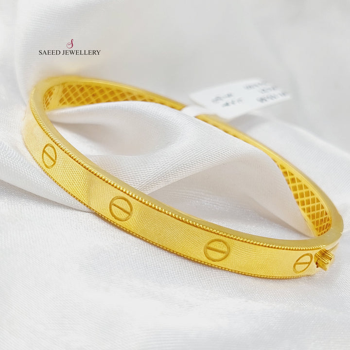 Figaro Bangle Bracelet  Made Of 21K Yellow Gold by Saeed Jewelry-29736