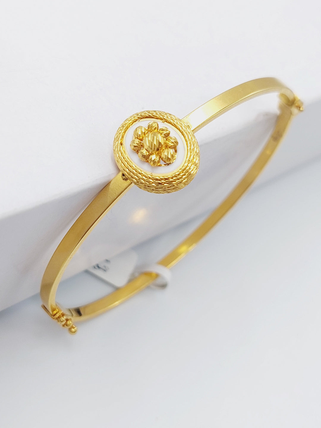 Figaro Fancy Bangle Bracelet Made of 21K Yellow Gold by Saeed Jewelry-اسوارة-مستورد-9