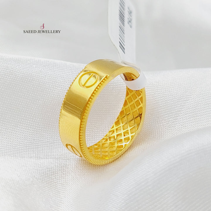 Figaro Ring  Made Of 21K Yellow Gold by Saeed Jewelry-29752