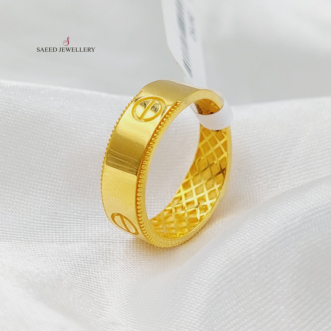 Figaro Ring  Made Of 21K Yellow Gold by Saeed Jewelry-29752
