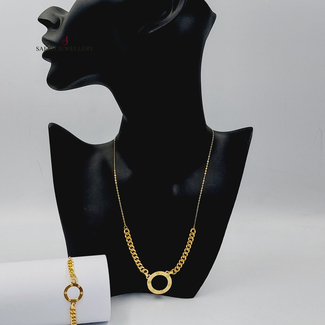   Figaro Set  Made Of 18K Yellow Gold  <br>Bracelet Length: <strong> 19cm </strong> by Saeed Jewelry-29889