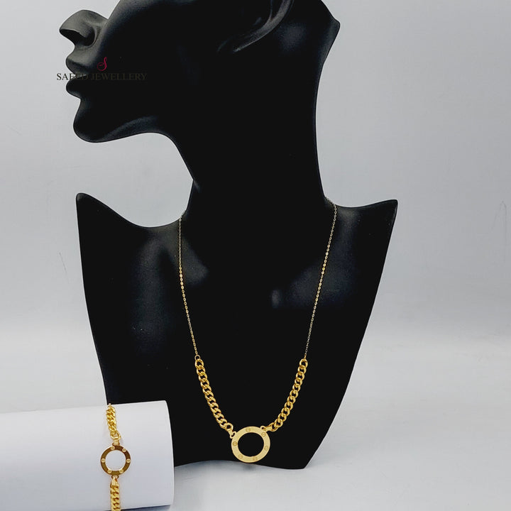   Figaro Set  Made Of 18K Yellow Gold  <br>Bracelet Length: <strong> 19cm </strong> by Saeed Jewelry-29889