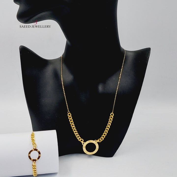   Figaro Set  Made Of 18K Yellow Gold  <br>Bracelet Length: <strong> 19cm </strong> by Saeed Jewelry-29889