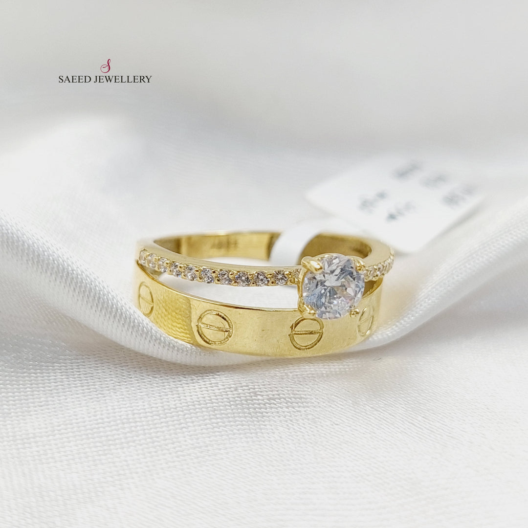 Figaro Twins Wedding Ring  Made Of 18K Yellow Gold by Saeed Jewelry-29878