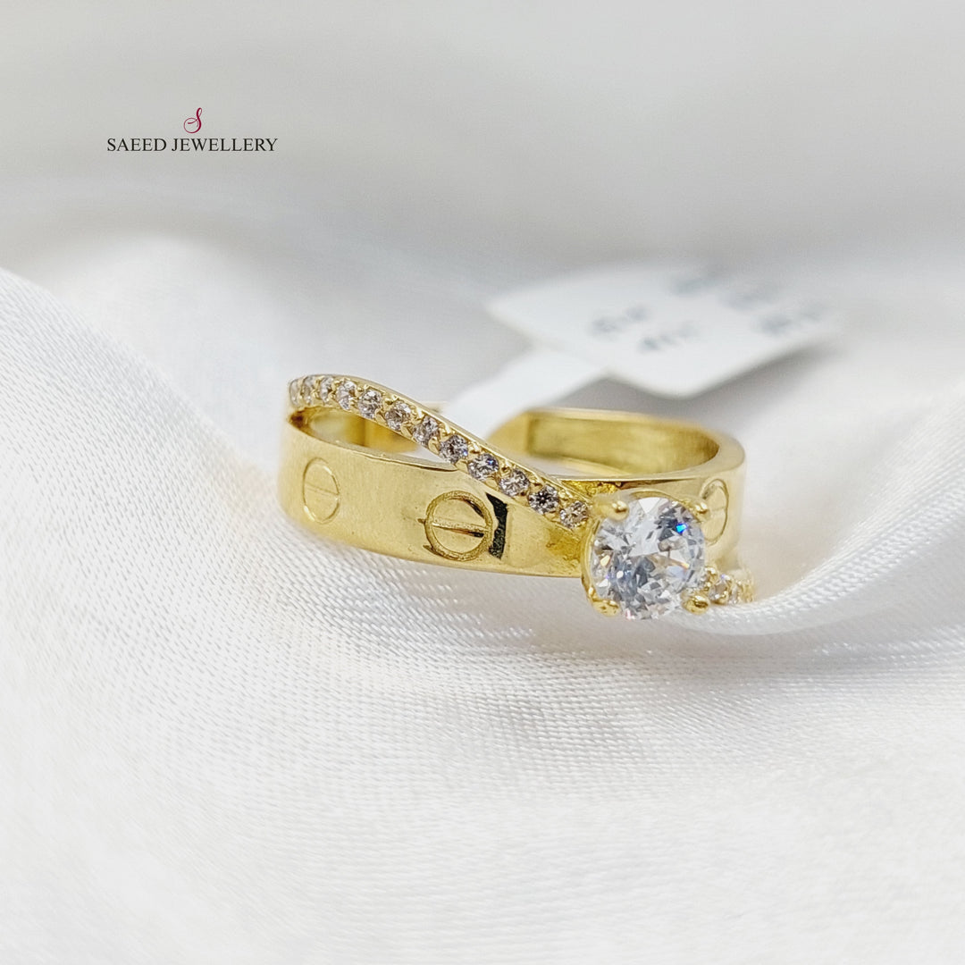 Figaro Twins Wedding Ring  Made Of 18K Yellow Gold by Saeed Jewelry-29879