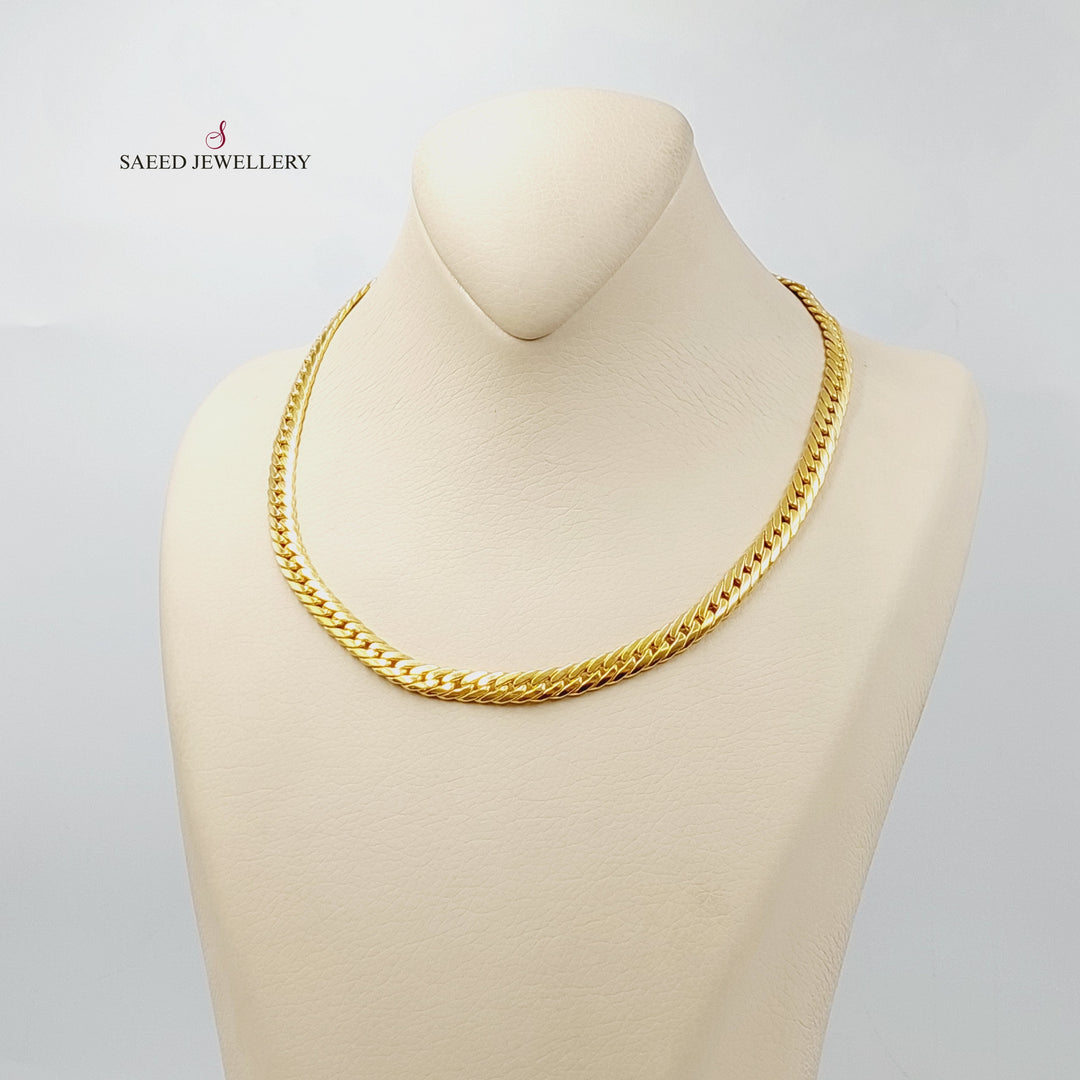 Flat Cuban Links Necklace  Made Of 21K Yellow Gold by Saeed Jewelry-30694