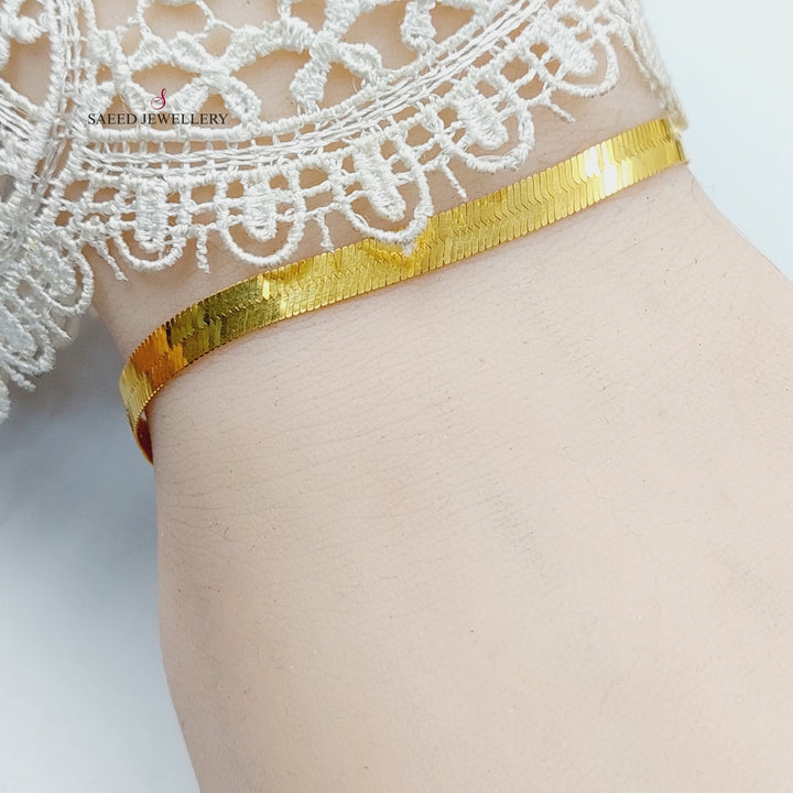 Flat Fancy Bracelet  Made Of 21K Yellow Gold by Saeed Jewelry-30649