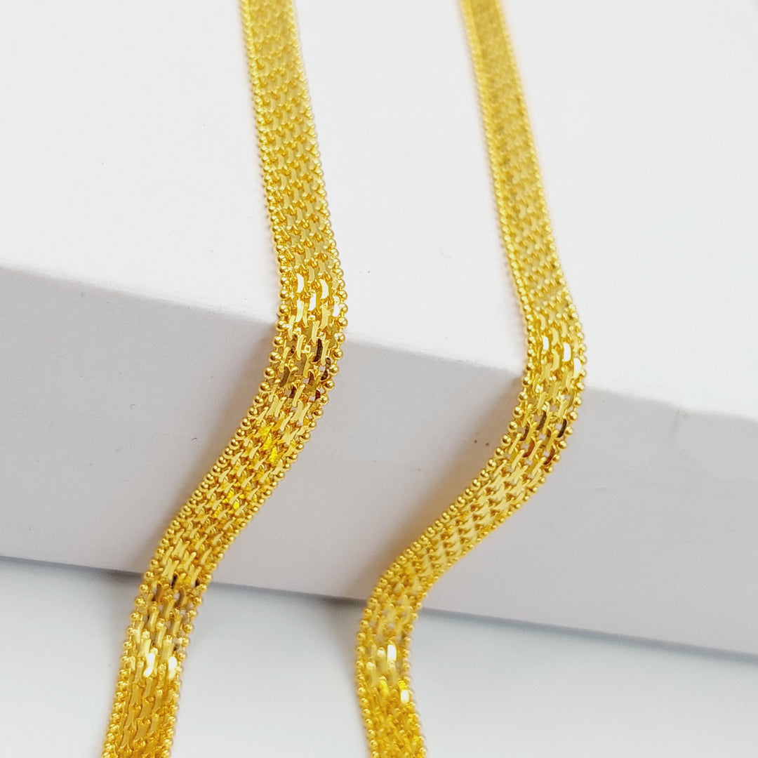 Flat Fancy Necklace  Made Of 21K Yellow Gold by Saeed Jewelry-29008