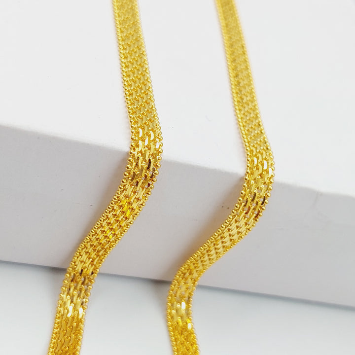 Flat Fancy Necklace  Made Of 21K Yellow Gold by Saeed Jewelry-29008