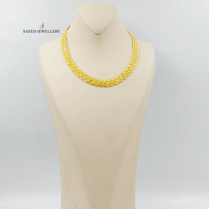 Flat Fancy Necklace Made Of 21K Yellow Gold<br><br><br> by Saeed Jewelry-29007