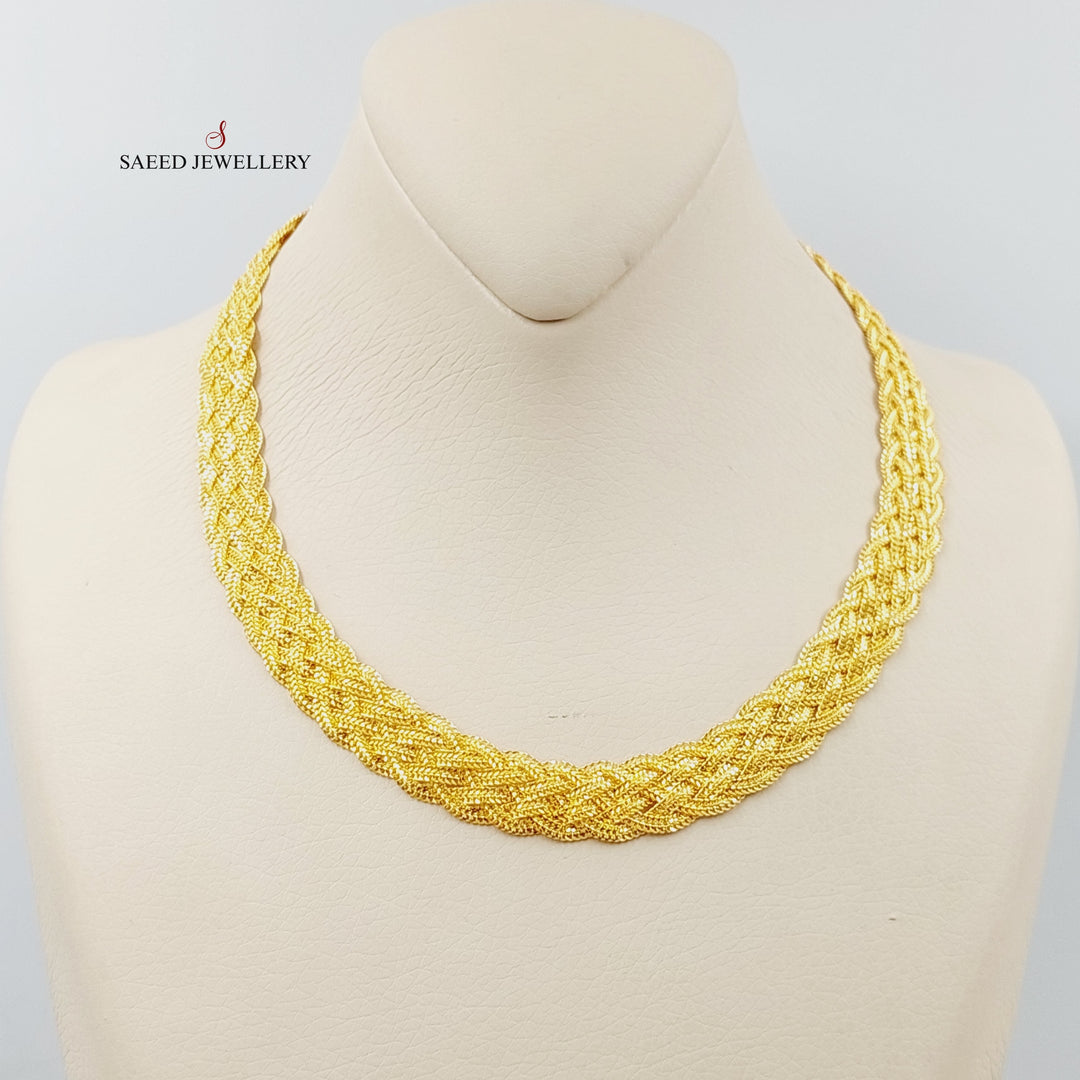 Flat Fancy Necklace Made Of 21K Yellow Gold<br><br><br> by Saeed Jewelry-29007