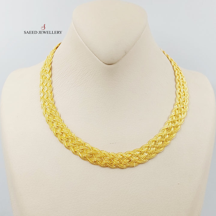 Flat Fancy Necklace Made Of 21K Yellow Gold<br><br><br> by Saeed Jewelry-29007