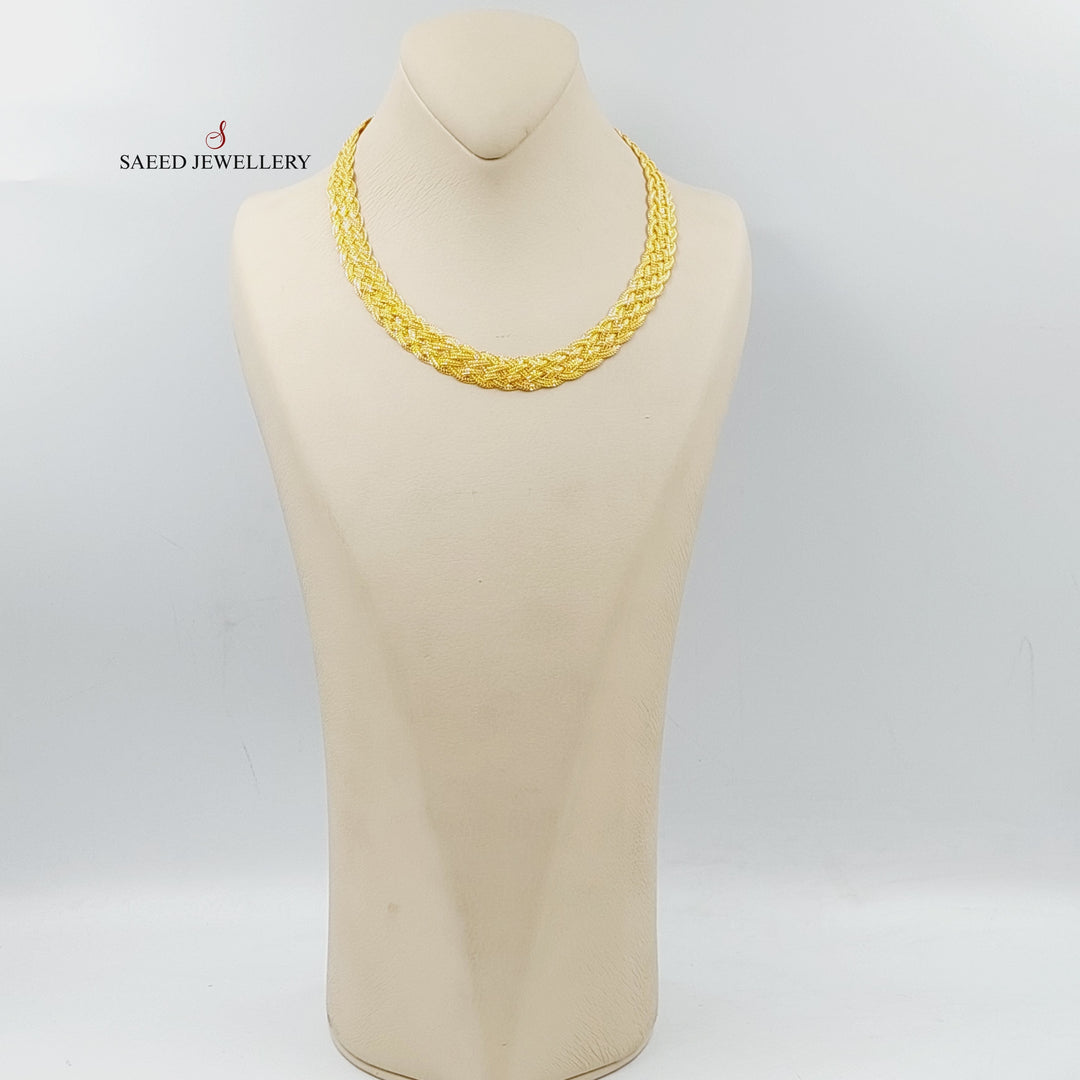 Flat Fancy Necklace Made Of 21K Yellow Gold<br><br><br> by Saeed Jewelry-29007