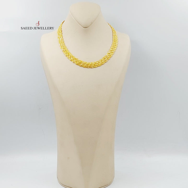Flat Fancy Necklace Made Of 21K Yellow Gold<br><br><br> by Saeed Jewelry-29007