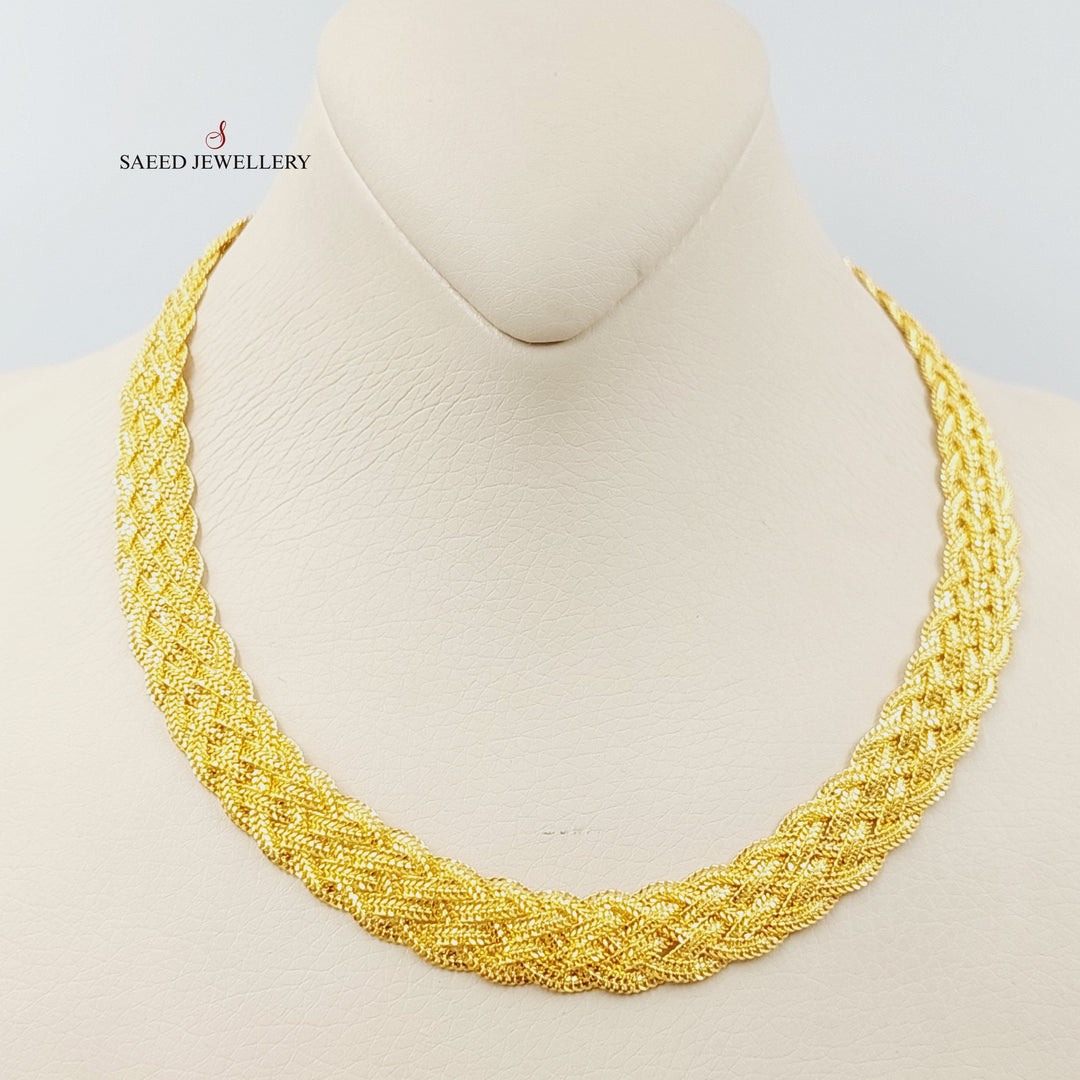 Flat Fancy Necklace Made Of 21K Yellow Gold<br><br><br> by Saeed Jewelry-29007