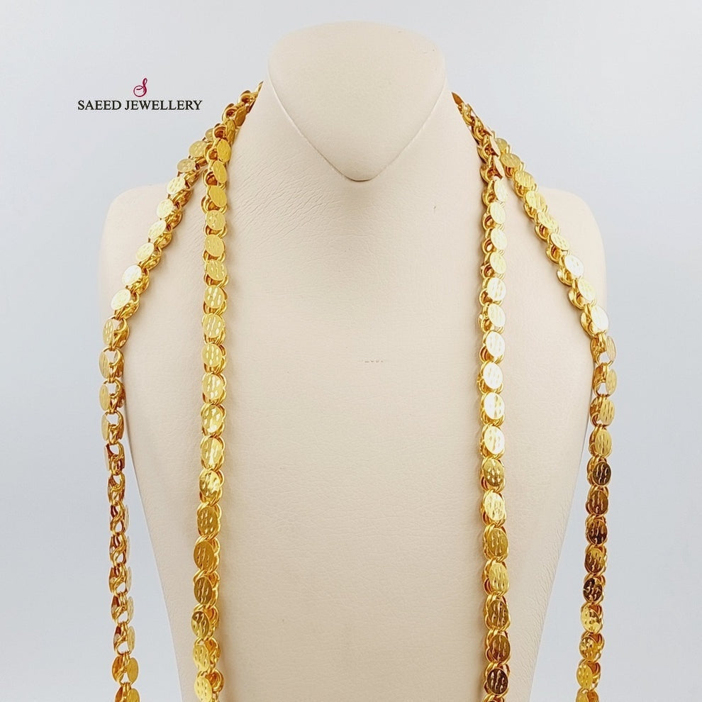 Halabi Necklace Made of 21K Yellow Gold by Saeed Jewelry-شال-جرير-حلبي-مترين-1