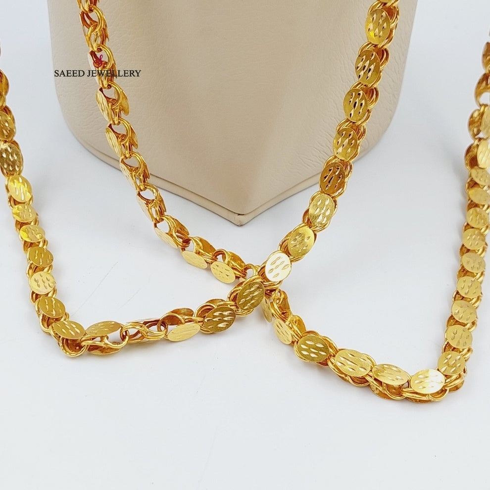 Halabi Necklace Made of 21K Yellow Gold by Saeed Jewelry-شال-جرير-حلبي-مترين-1