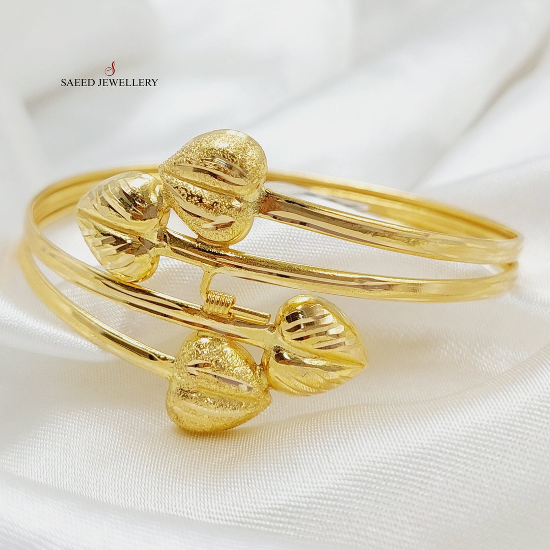 Heart Bangle Bracelet  Made Of 21K Yellow Gold by Saeed Jewelry-28857
