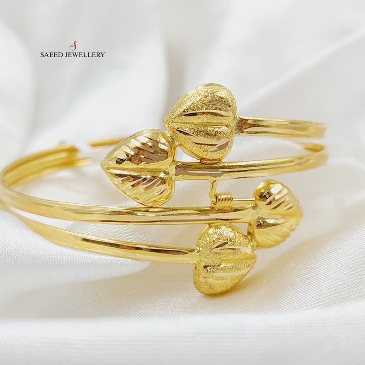 Heart Bangle Bracelet  Made Of 21K Yellow Gold by Saeed Jewelry-28857