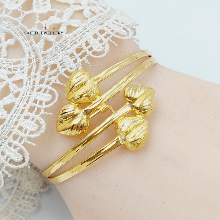Heart Bangle Bracelet  Made Of 21K Yellow Gold by Saeed Jewelry-28857