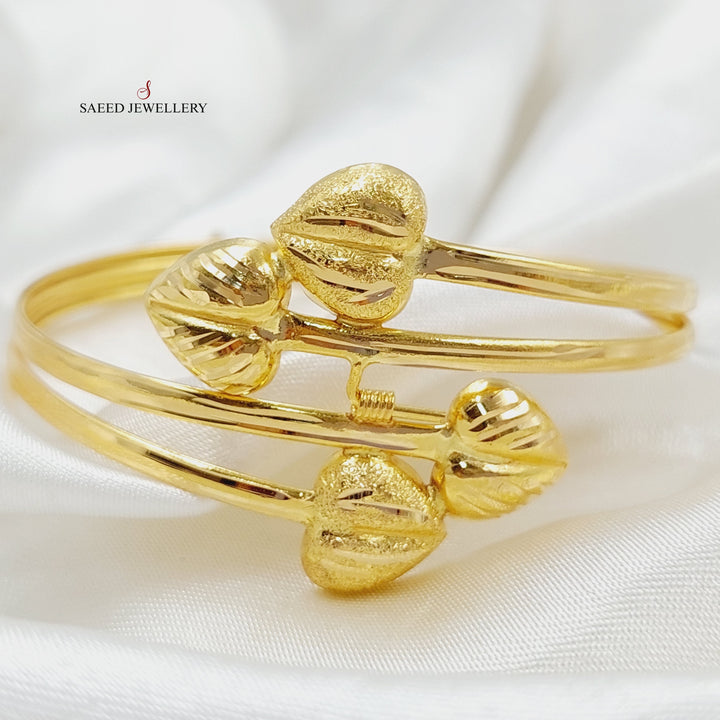 Heart Bangle Bracelet  Made Of 21K Yellow Gold by Saeed Jewelry-28857