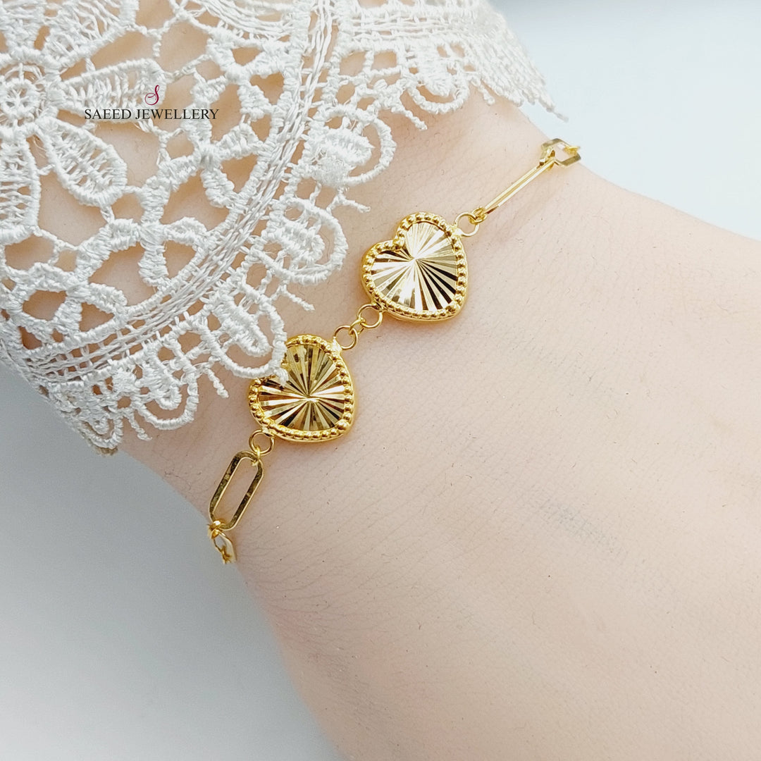 Heart Bracelet  Made Of 18K Yellow Gold by Saeed Jewelry-29630