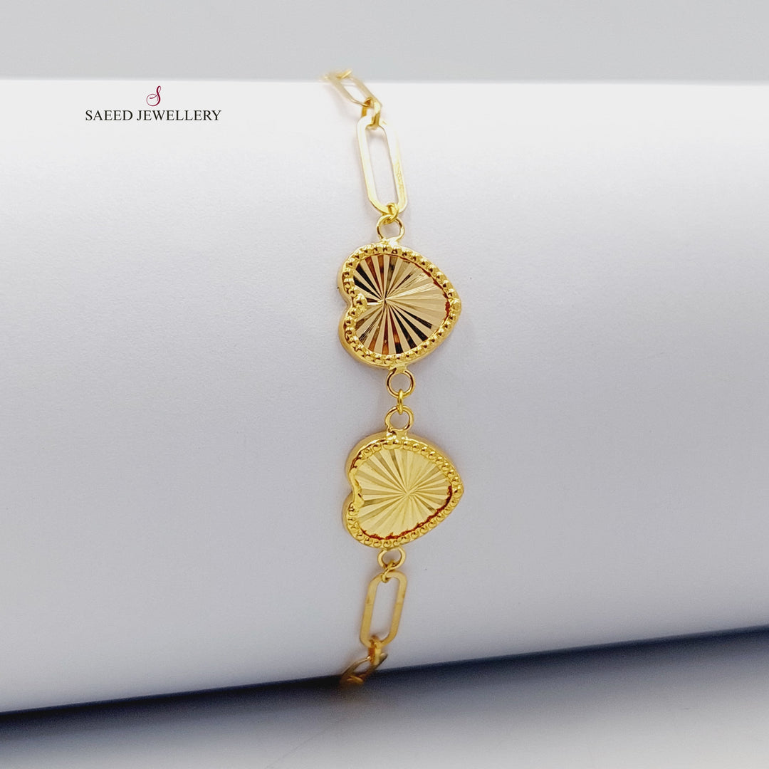 Heart Bracelet  Made Of 18K Yellow Gold by Saeed Jewelry-29630