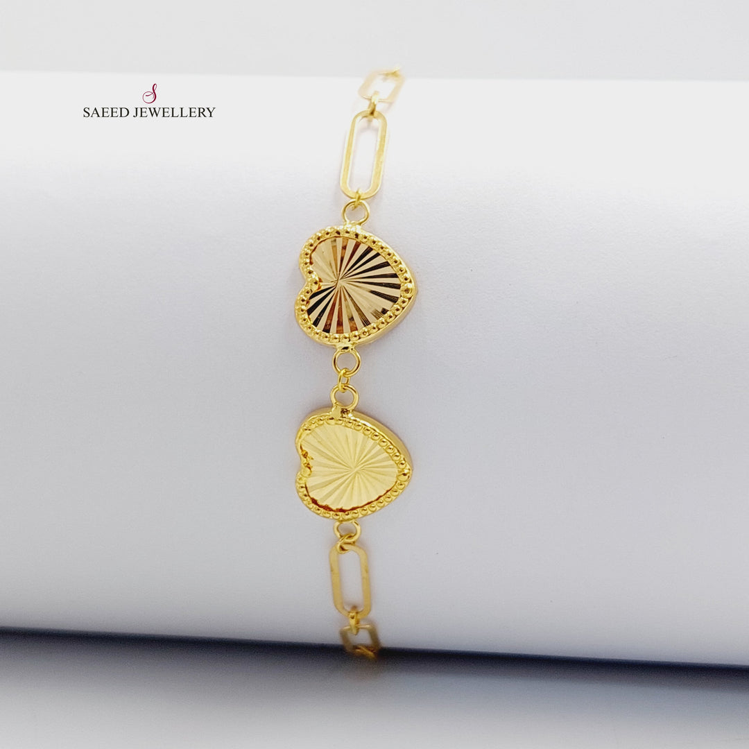 Heart Bracelet  Made Of 18K Yellow Gold by Saeed Jewelry-29630