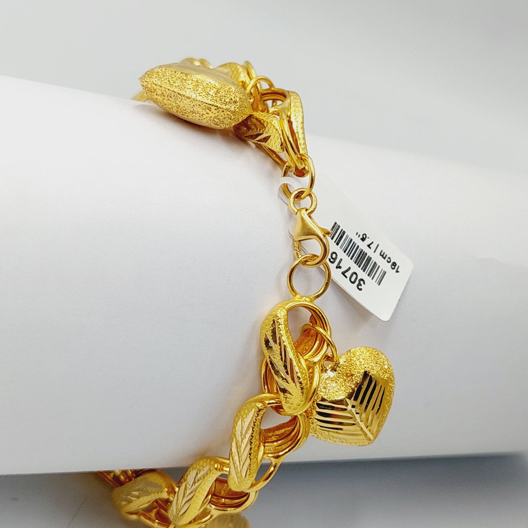 Heart Dandash Bracelet  Made Of 21K Yellow Gold by Saeed Jewelry-30716