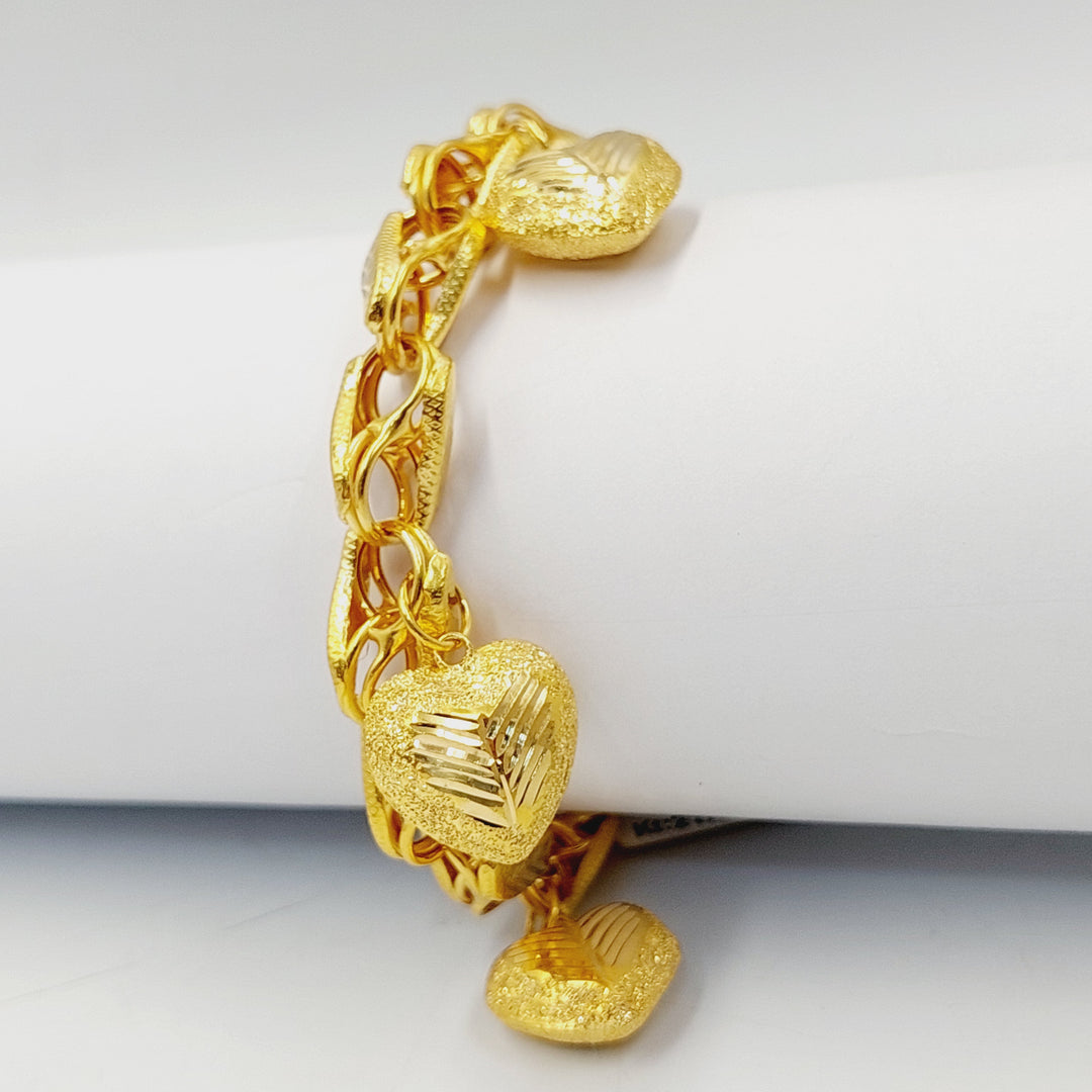 Heart Dandash Bracelet  Made Of 21K Yellow Gold by Saeed Jewelry-30716