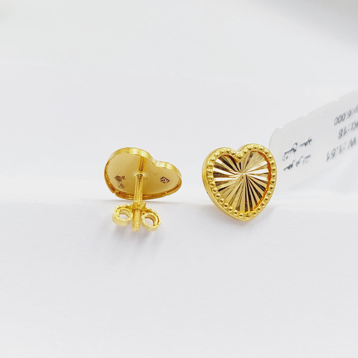 Heart Earrings Made Of 18K Yellow Gold by Saeed Jewelry-28240
