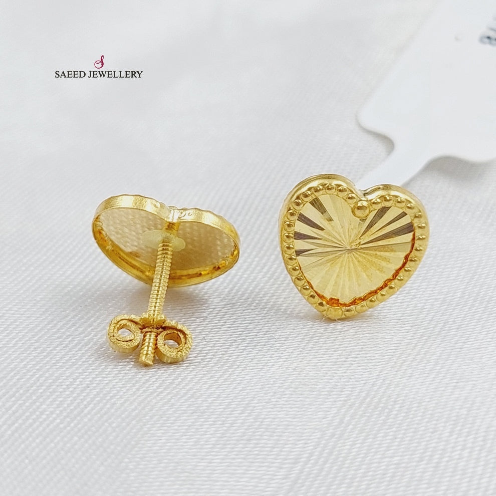 Heart Earrings  Made Of 18K Yellow Gold by Saeed Jewelry-29620