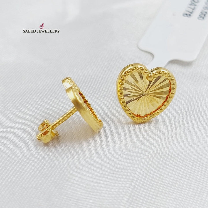 Heart Earrings  Made Of 18K Yellow Gold by Saeed Jewelry-29620