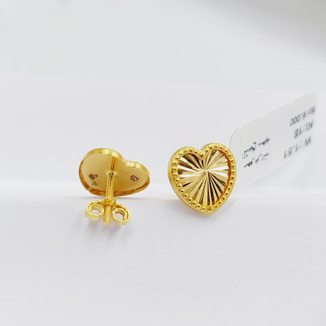 Heart Earrings  Made Of 18K Yellow Gold by Saeed Jewelry-29621