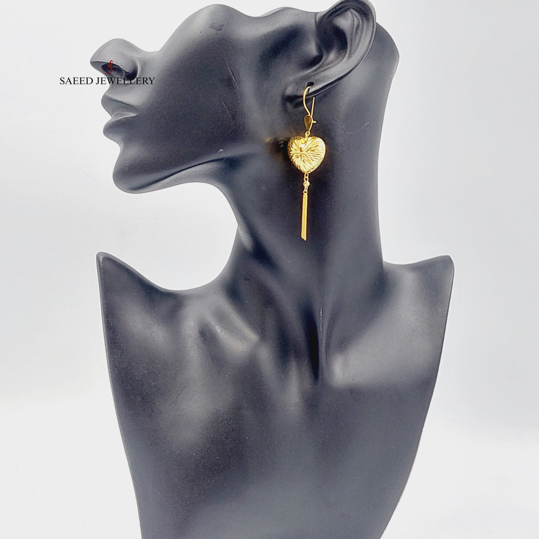 Heart Earrings Made Of 21K Yellow Gold by Saeed Jewelry-28320