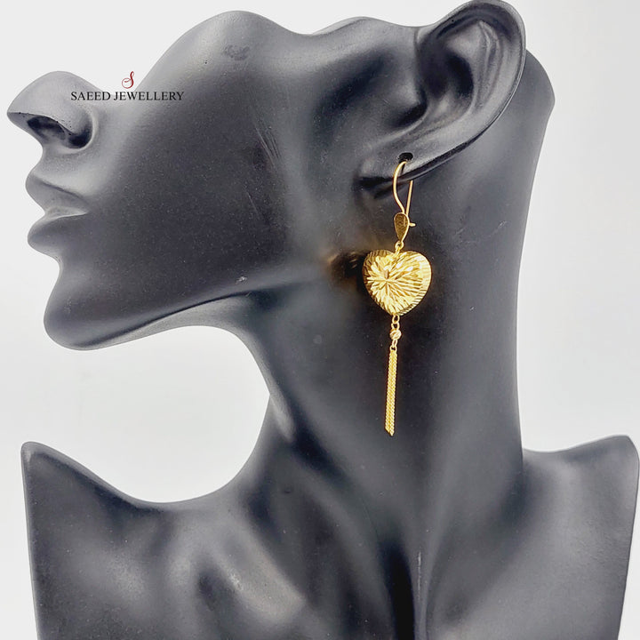 Heart Earrings Made Of 21K Yellow Gold by Saeed Jewelry-28320