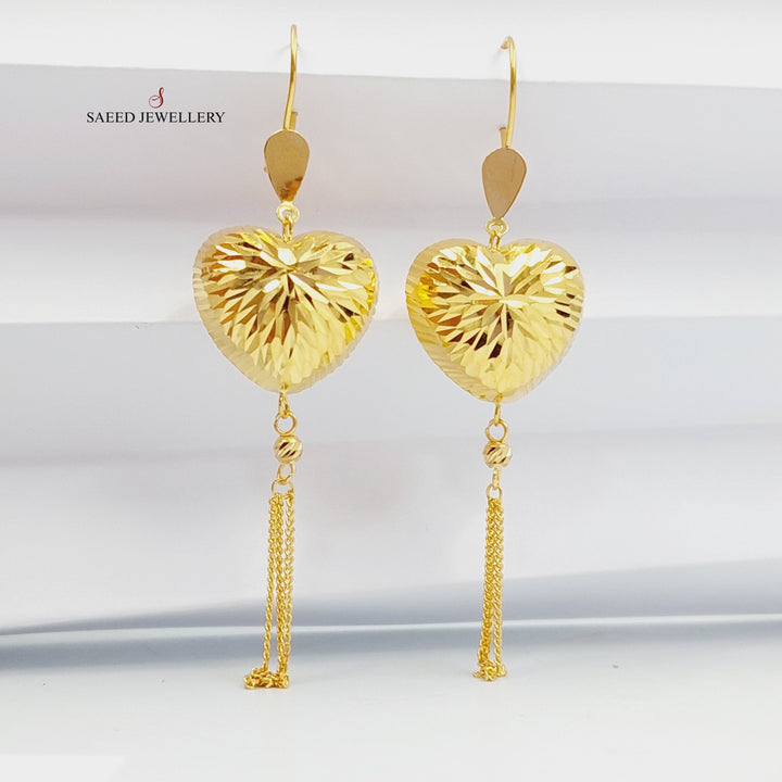 Heart Earrings Made Of 21K Yellow Gold by Saeed Jewelry-28322