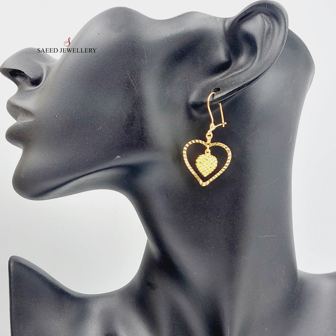 Heart Earrings  Made Of 21K Yellow Gold by Saeed Jewelry-28703