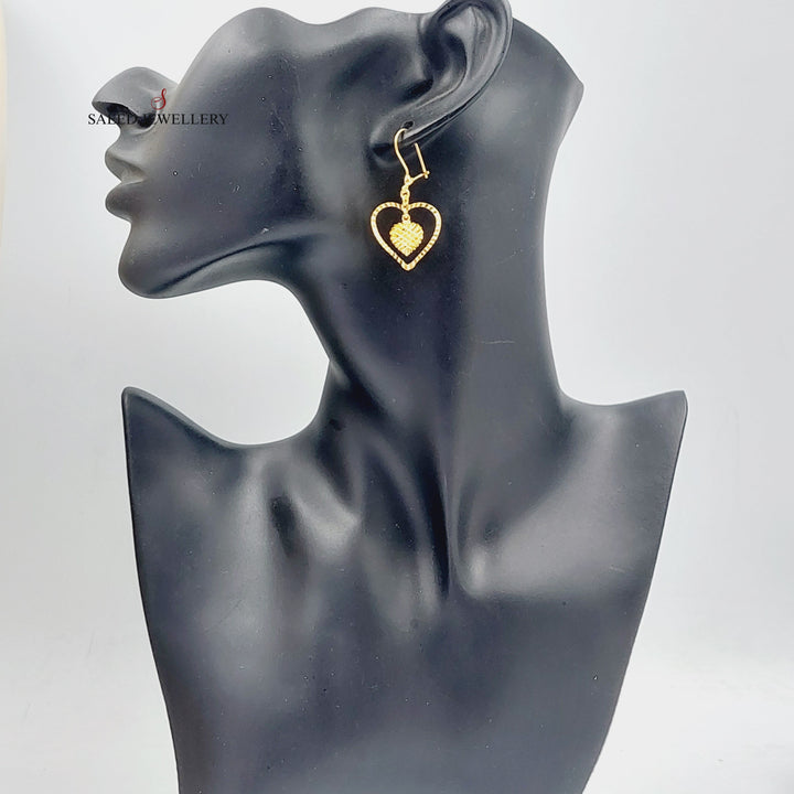 Heart Earrings  Made Of 21K Yellow Gold by Saeed Jewelry-28703