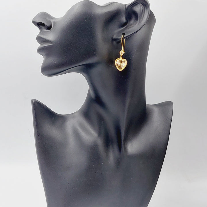 Heart Earrings  Made Of 21K Yellow Gold by Saeed Jewelry-28873