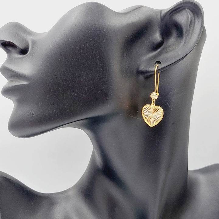 Heart Earrings  Made Of 21K Yellow Gold by Saeed Jewelry-28873
