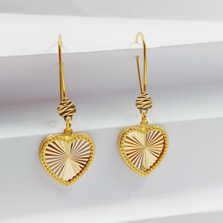 Heart Earrings  Made Of 21K Yellow Gold by Saeed Jewelry-28873