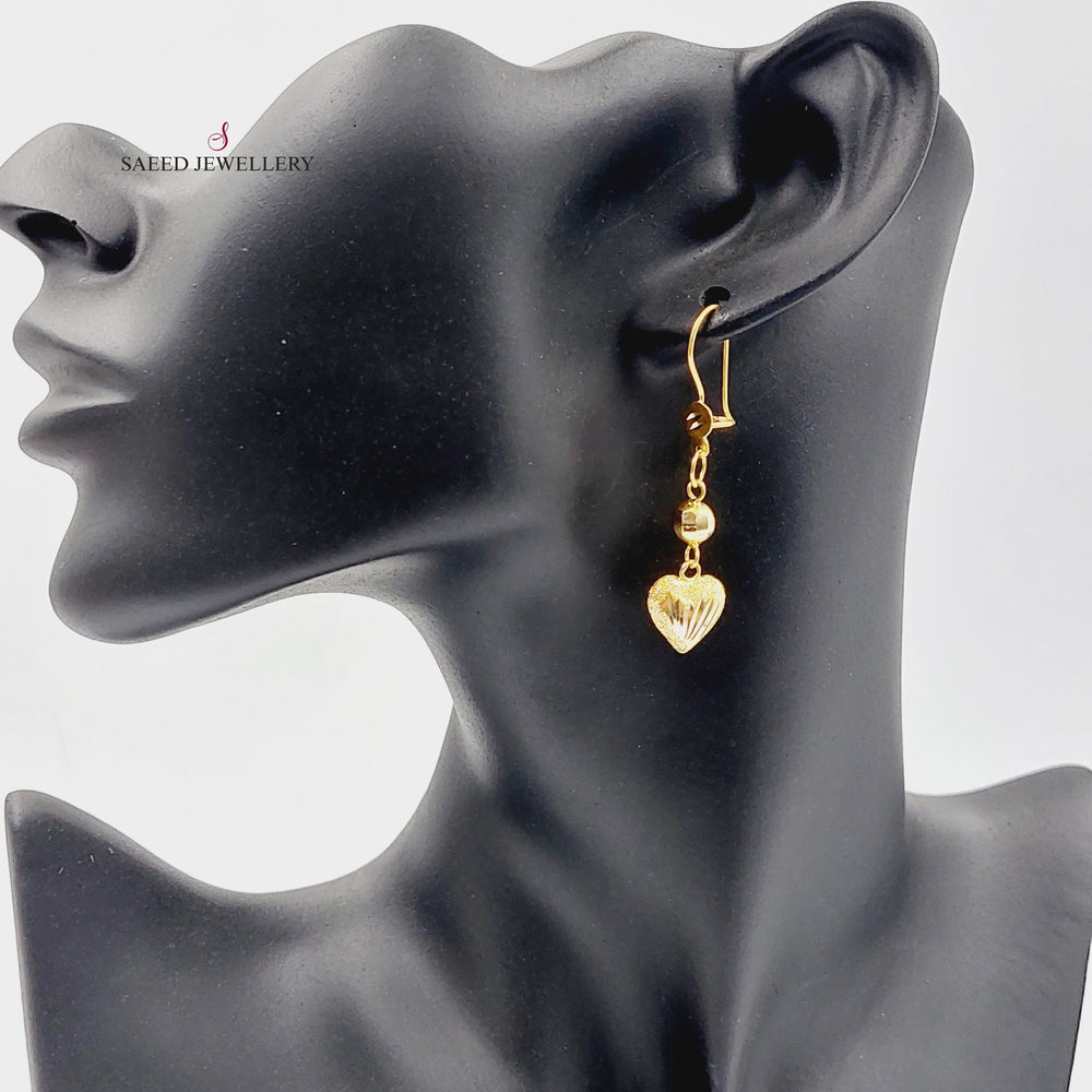Heart Earrings  Made Of 21K Yellow Gold by Saeed Jewelry-29923