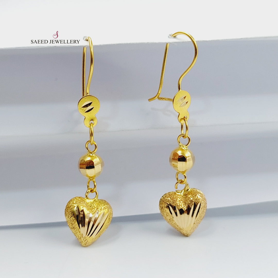 Heart Earrings  Made Of 21K Yellow Gold by Saeed Jewelry-29923