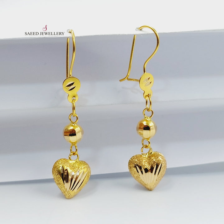 Heart Earrings  Made Of 21K Yellow Gold by Saeed Jewelry-29923