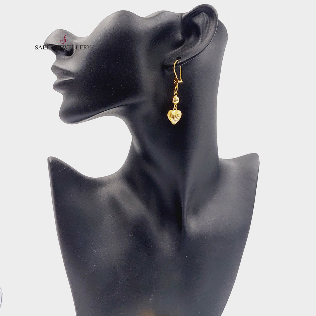 Heart Earrings  Made Of 21K Yellow Gold by Saeed Jewelry-29923
