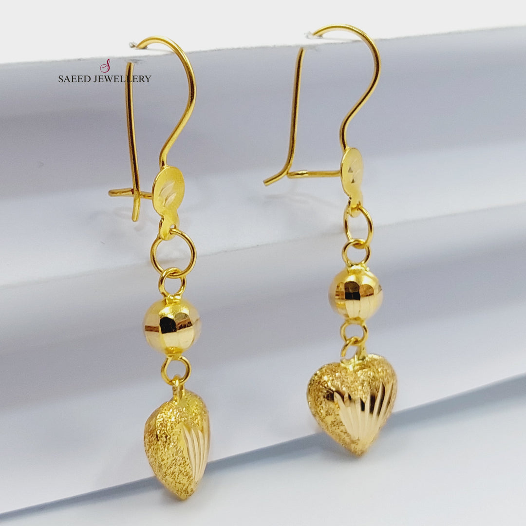 Heart Earrings  Made Of 21K Yellow Gold by Saeed Jewelry-29923